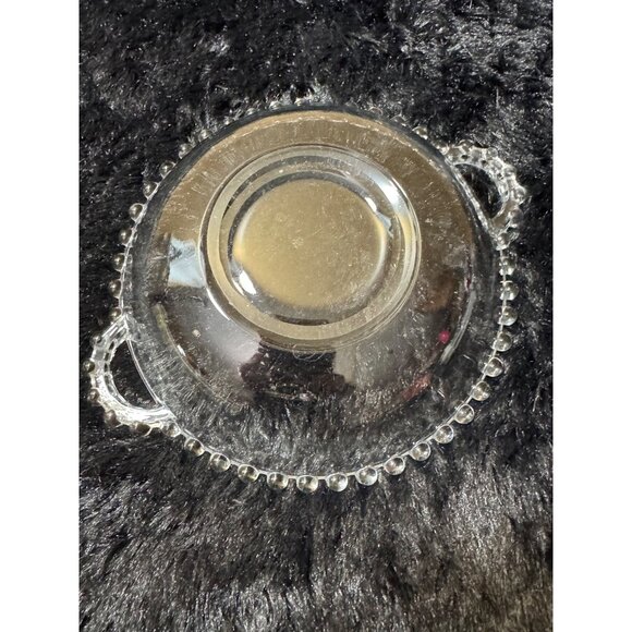 Vintage Imperial Clear Glass Candlewick Bowl With Beaded Edge & Dual Handles - Picture 2 of 7